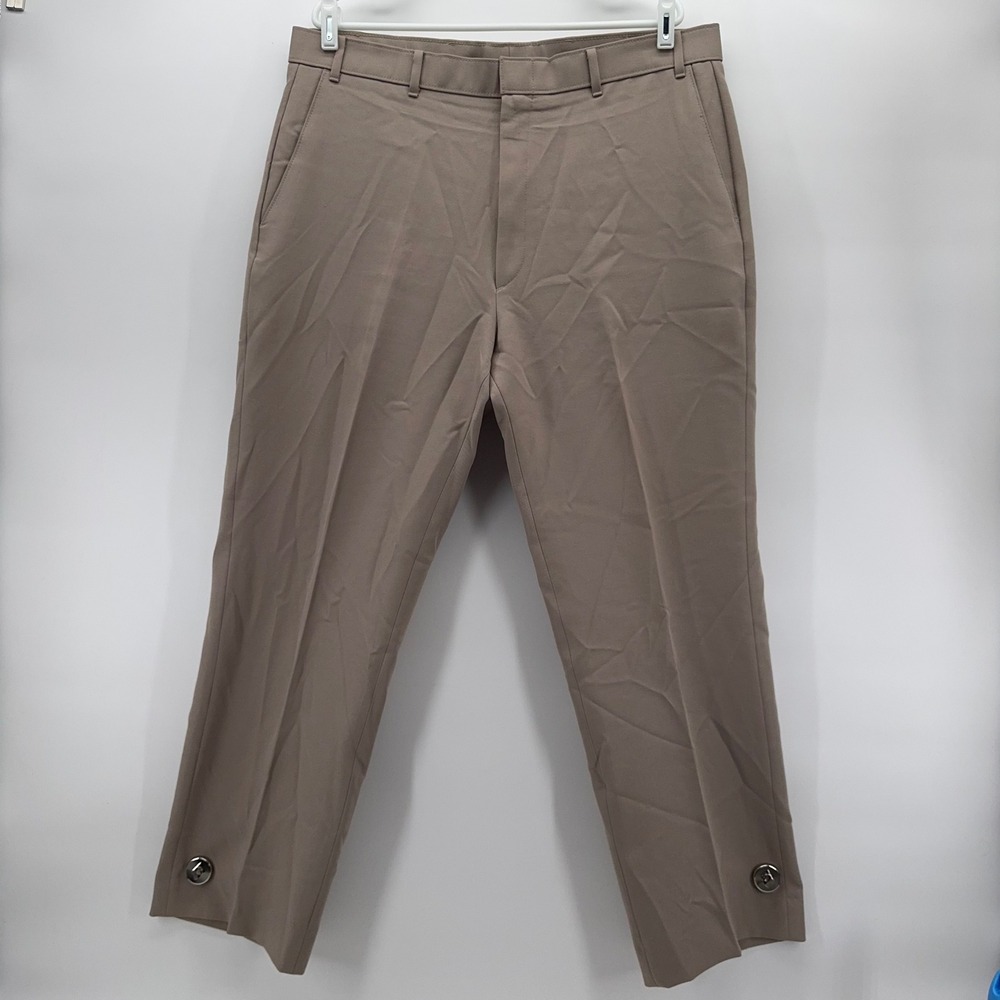 Vintage Levis Action Slacks Mens 38 Waist Tan Khaki Straight Leg Casual Trousers